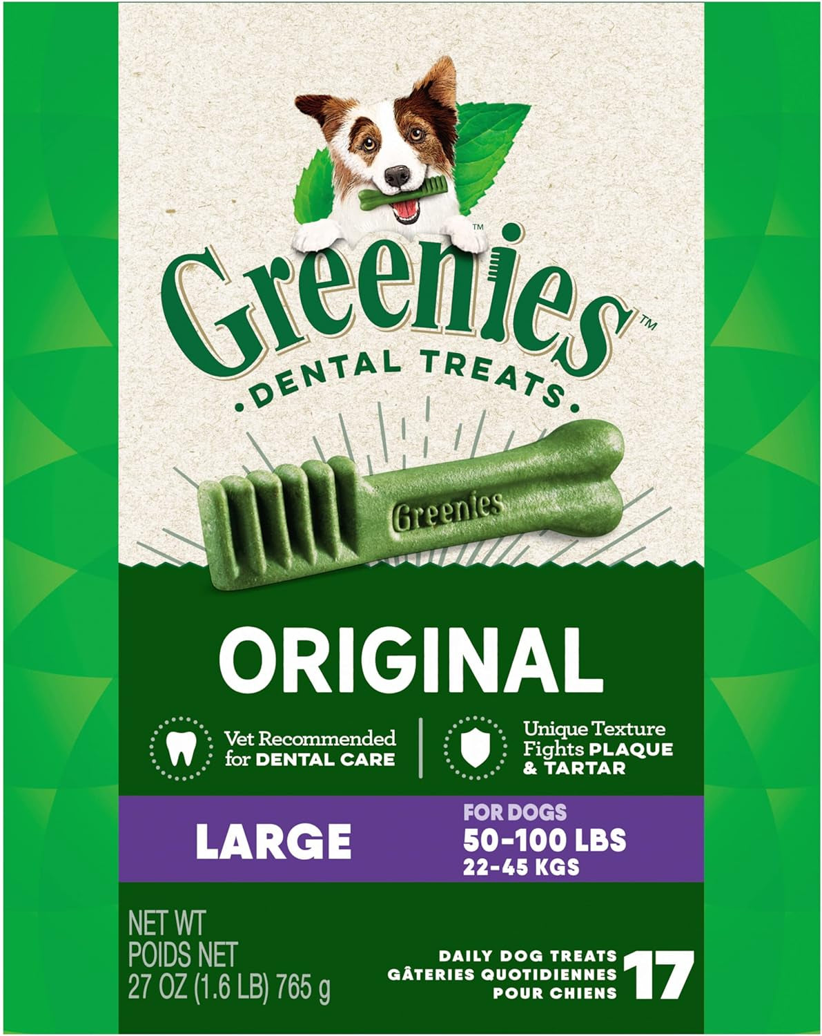 Original Large Dental Dog Treats, 6 Oz. Pack (4 Treats)