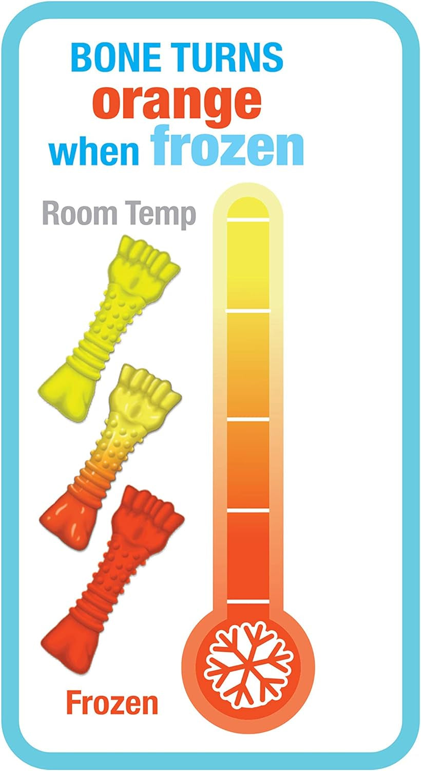 Freezer Knuckle Bone Puppy Chew Toy, Soothing Teething Toys for Puppies, Color Changing, Lamb & Apple Flavor, Small - up to 25 Lbs, 1 Count