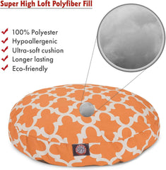 Peach Trellis Medium round Indoor Outdoor Pet Dog Bed with Removable Washable Cover by  Products