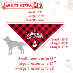 2 Pack Dog Bandana Christmas Classic Buffalo Plaid Pets Scarf Triangle Bibs Kerchief Set Pet Costume Accessories Decoration for Small Medium Large Dogs Cats Pets