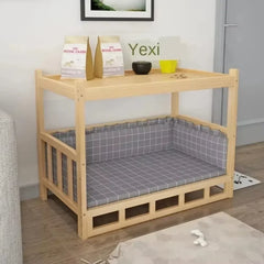 Solid Wood Material Dog Kennel Dog Bed Smooth Polished Teddy Dog Kennel Golden Retriever Detachable Pet Bed Solid Wood Cat Kenne (Copy)