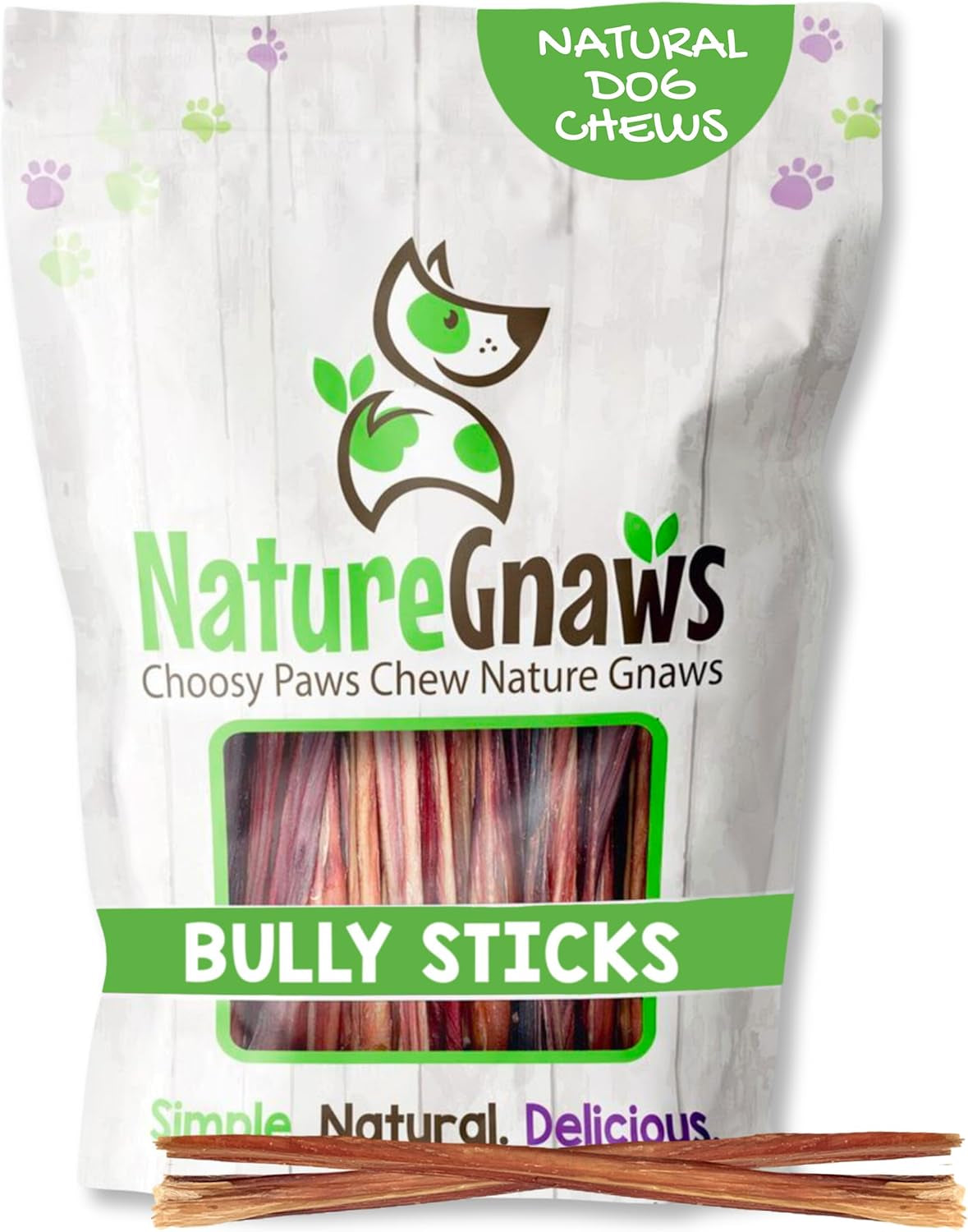 Super Skinny Bully Sticks for Small Dogs 5-6" (40 Count) - Long Lasting for Light Chewers and Puppies - Extra Thin Natural Beef Dog Chew Treats