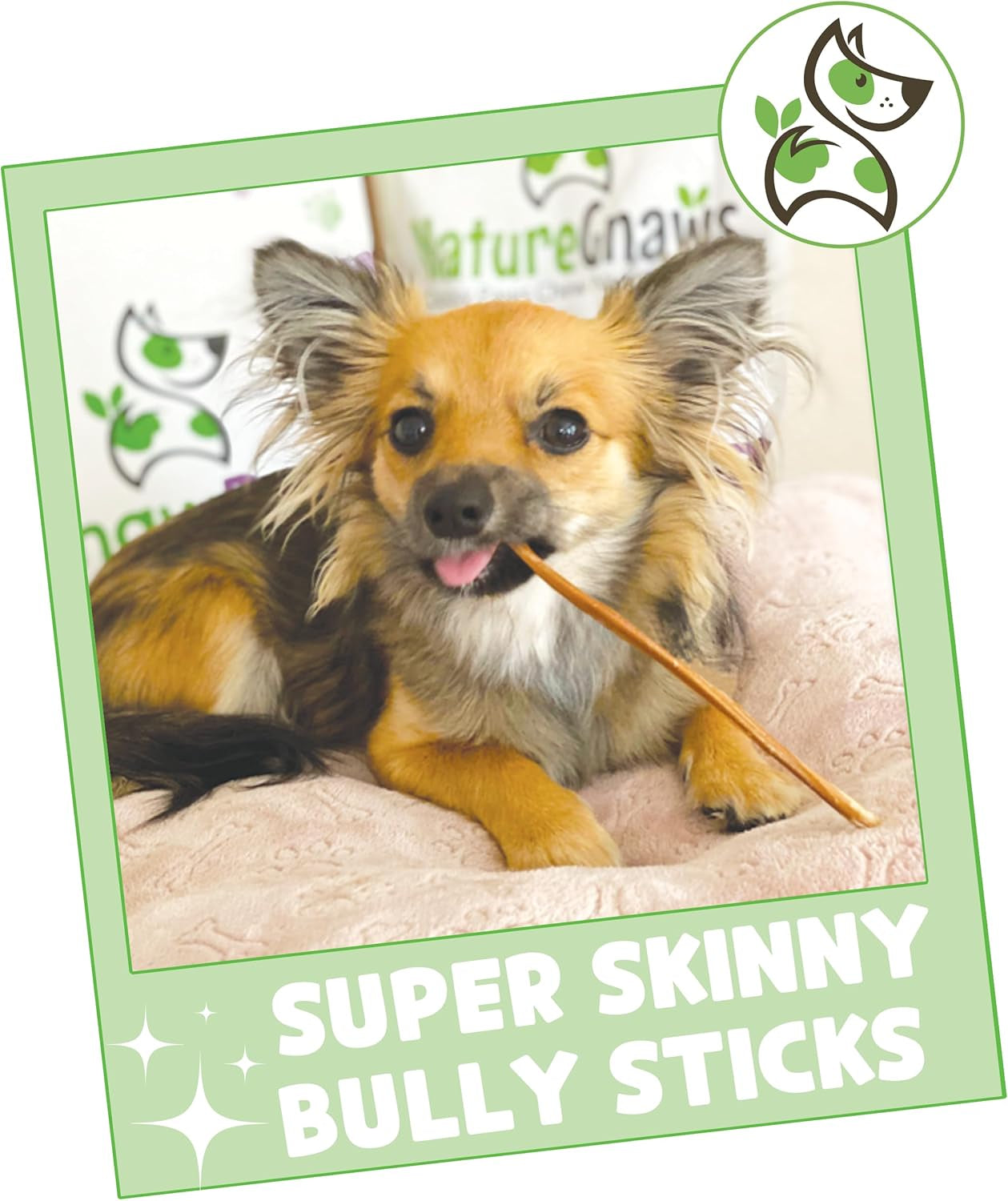 Super Skinny Bully Sticks for Small Dogs 5-6" (40 Count) - Long Lasting for Light Chewers and Puppies - Extra Thin Natural Beef Dog Chew Treats