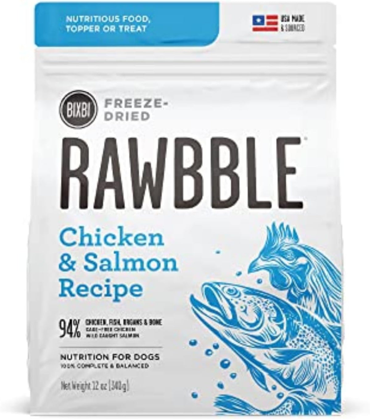 Rawbble Freeze Dried Dog Food, Pork Recipe, 26 Oz - 97% Meat and Organs, No Fillers - Pantry-Friendly Raw Dog Food for Meal, Treat or Food Topper - USA Made in Small Batches