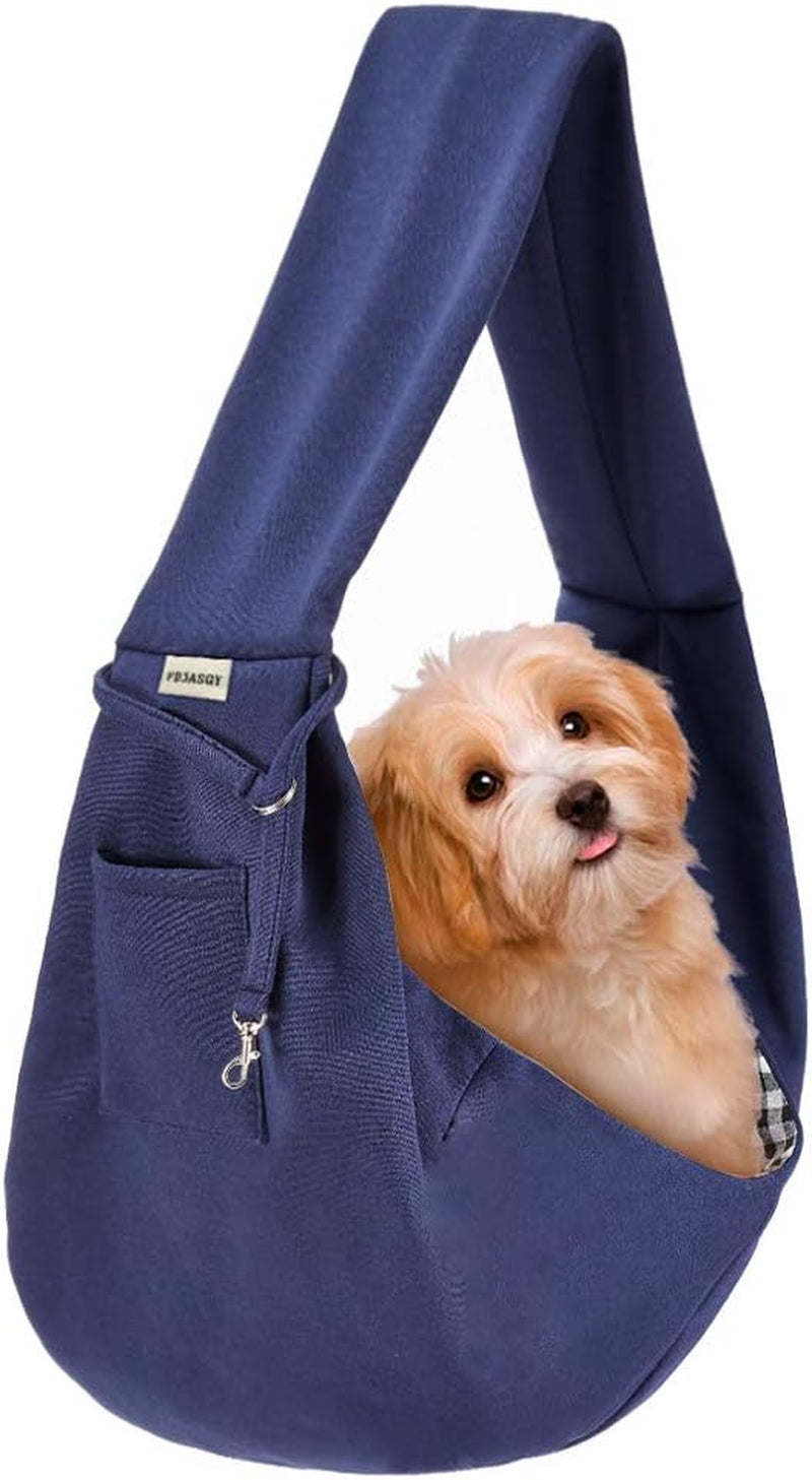 Small Pet Sling Carrier-Hands Free Reversible Pet Papoose Bag Tote Bag with a Pocket Safety Belt Dog Cat for Outdoor Travel (Gray Stripe)