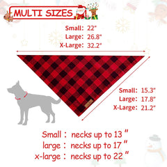 2 Pack Dog Christmas Bandanas, Classic Buffalo Red Plaid Pet Bandana Scarf Triangle Bibs Kerchief Pet Costume Outfit Accessories for Small Medium Large and Extra Large Dogs Cats Pets (Small)