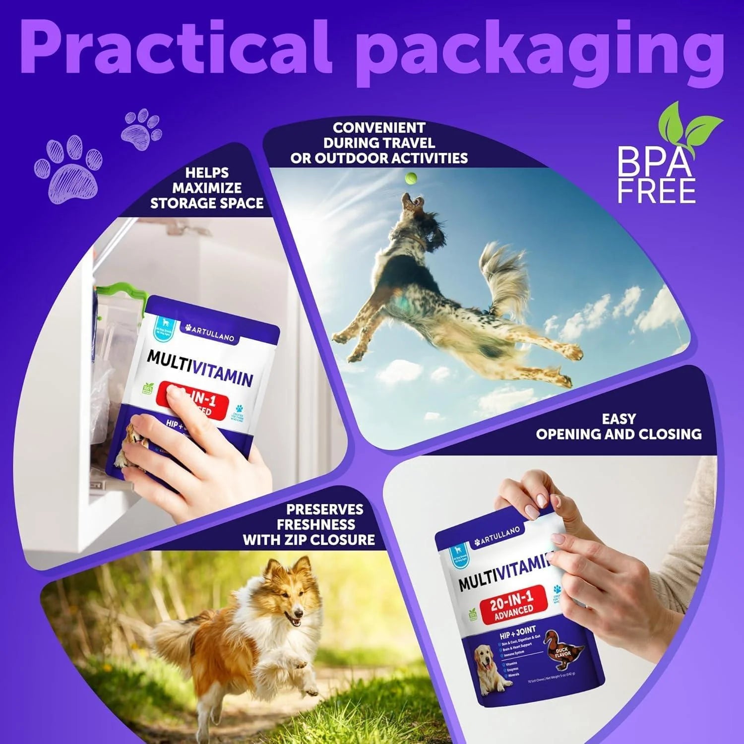 20 in 1 Dog Multivitamin with Glucosamine Chewable Dog Vitamins and Supplements Senior & Puppy Multivitamin Chews for Pet Hip & Joint Support Immunity Mobility Skin Digestion 70 Soft Treats