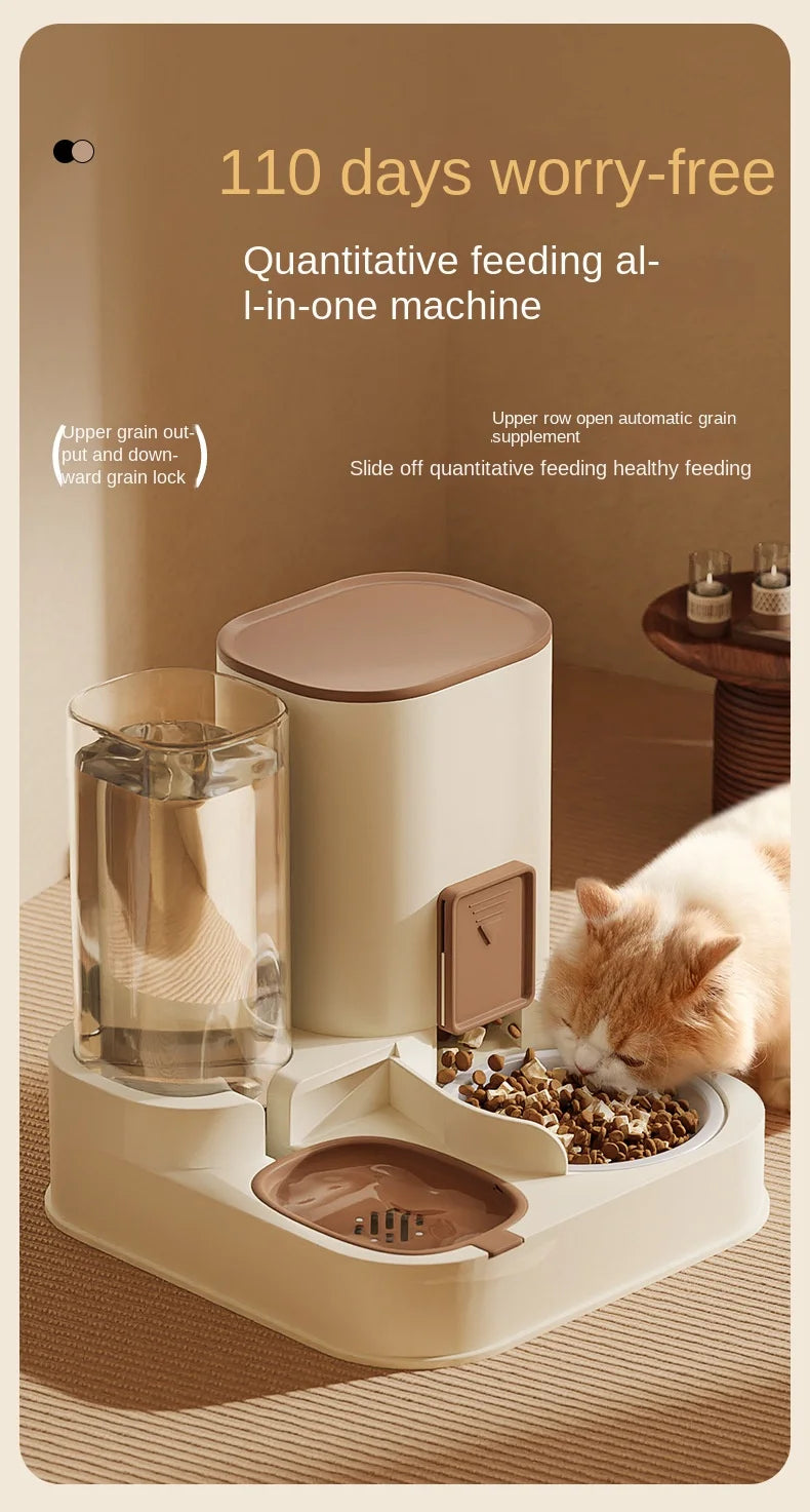 Cat Water & Food Dispenser Set | Automatic Dry-Wet Separation Feeder - Sweet Puppalini