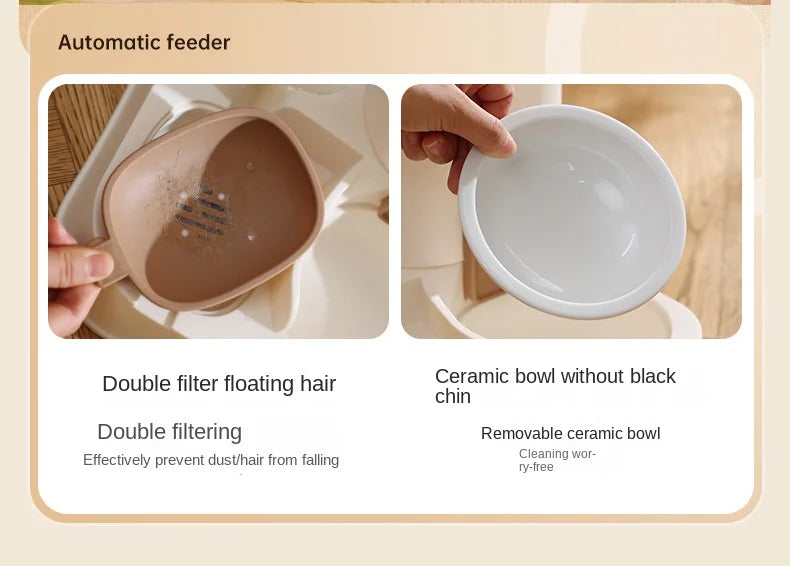 Cat Water & Food Dispenser Set | Automatic Dry-Wet Separation Feeder - Sweet Puppalini