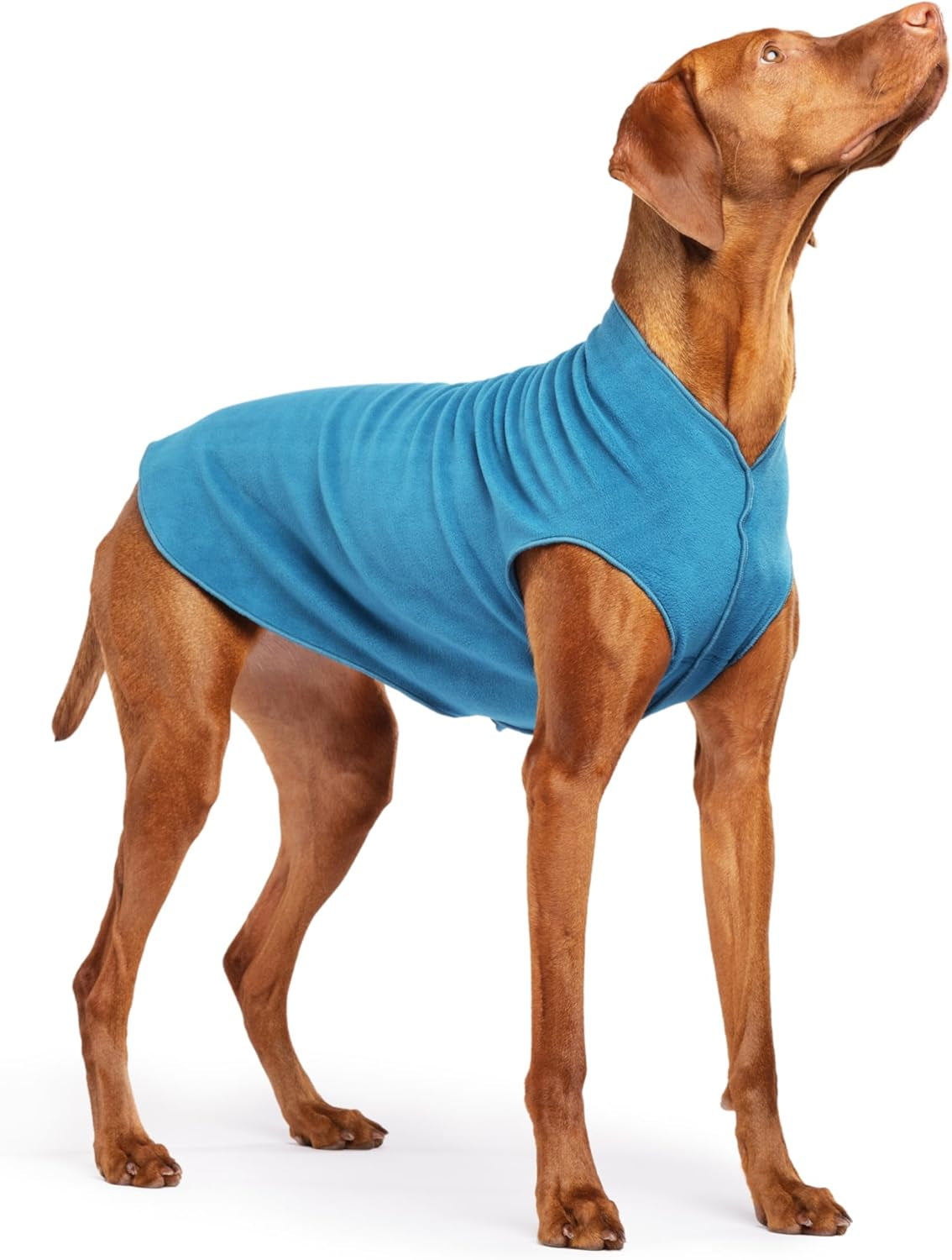 Goldpaw Stretchy Fleece Jacket for Small Dogs - Super Soft, Warm Dog Sweater - Pet Sweater Vest for Fall and Winter - Canine Clothes Made in the USA - Machine Washable - Mulberry Plaid - Size 16