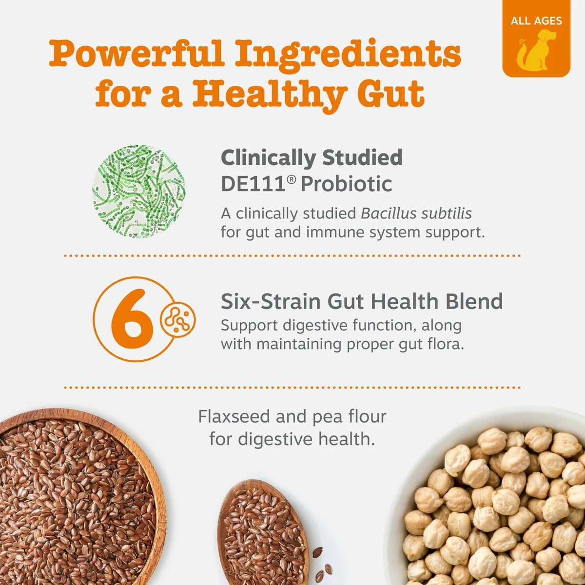 (3 Pack)  Probiotic Bites for Dogs, Pumpkin Flavor, 60 Count